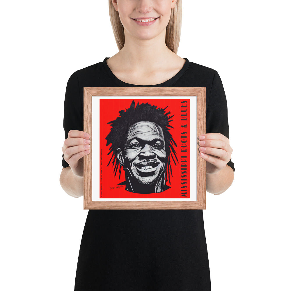 Framed poster- Blues Love in Red, custom artwork