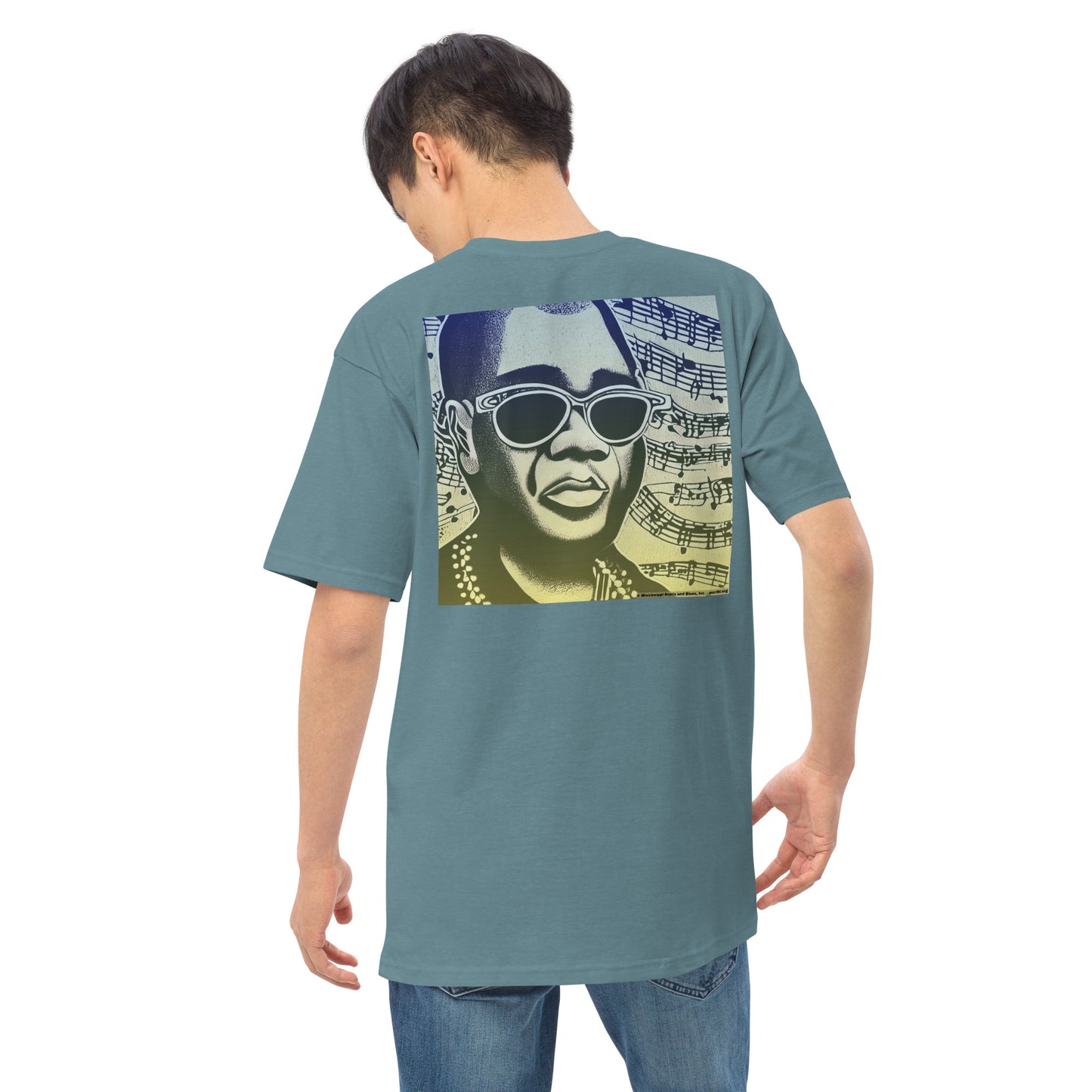 Shirt-Men’s premium heavyweight tee-Blues portrait