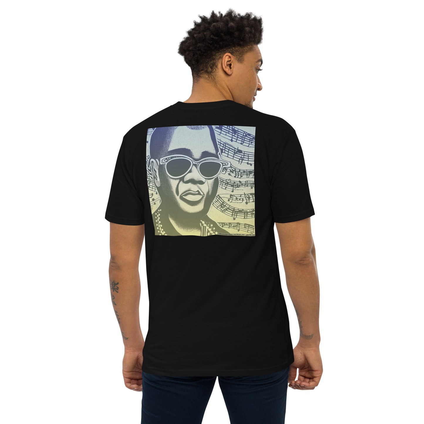 Shirt-Men’s premium heavyweight tee-Blues portrait