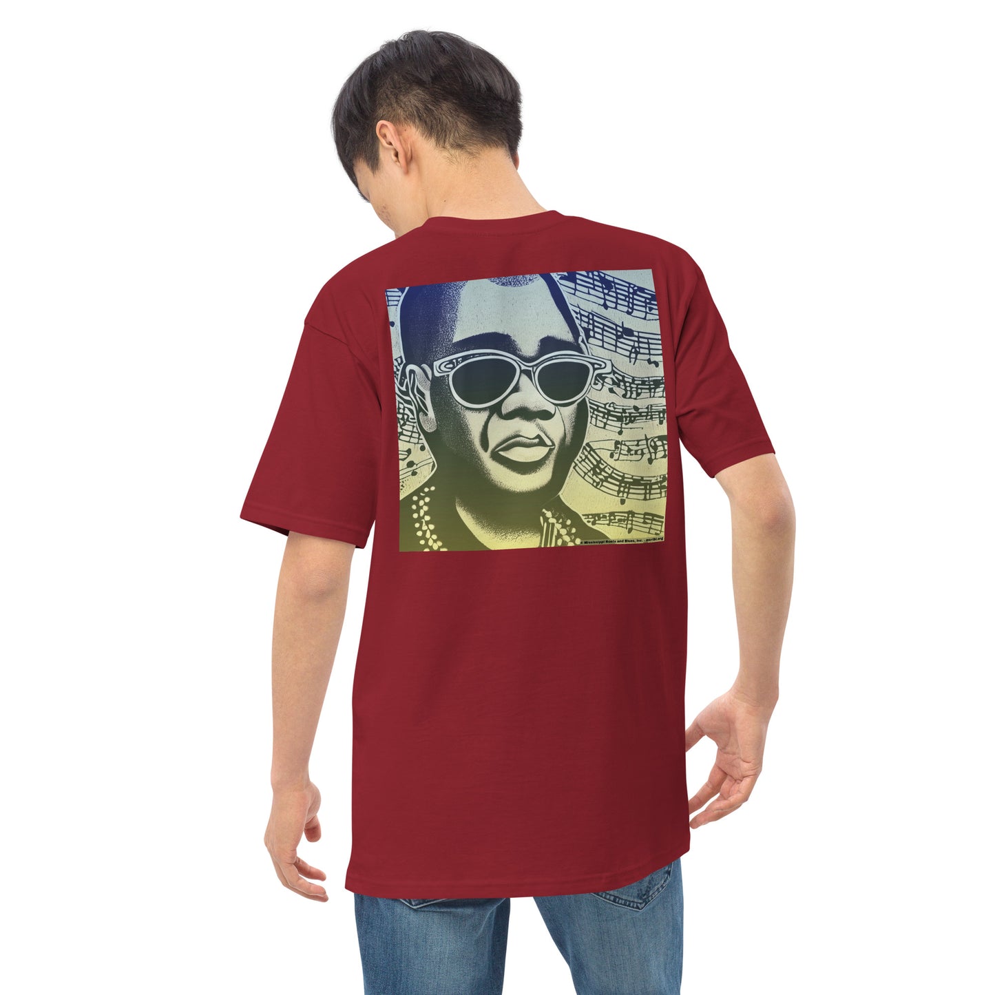 Shirt-Men’s premium heavyweight tee-Blues portrait