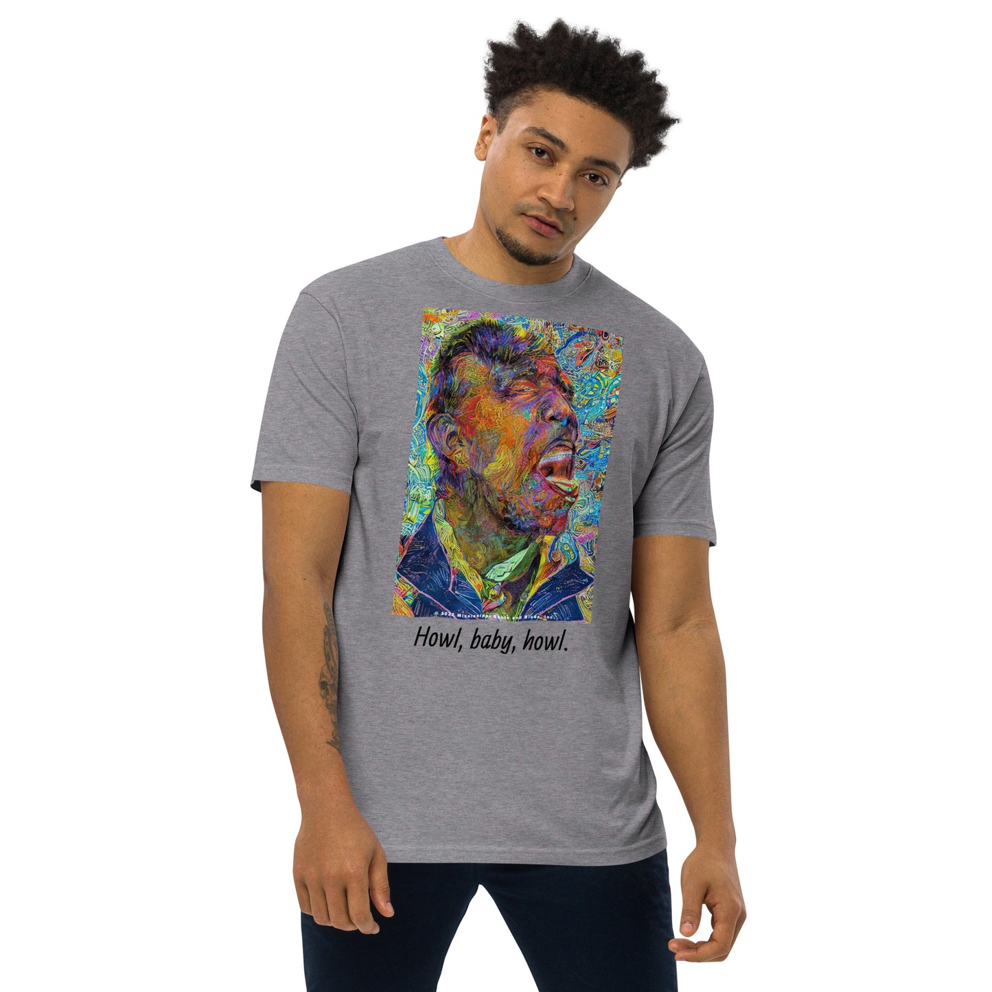 Men’s premium heavyweight tee-Howl, baby, howl.