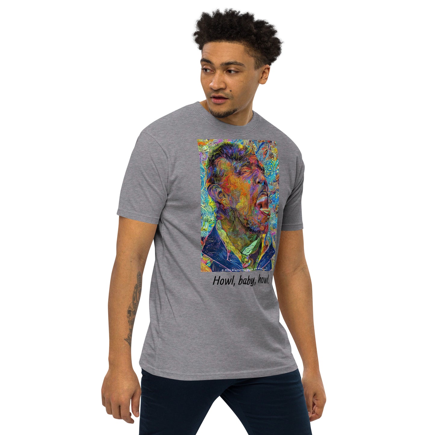 Men’s premium heavyweight tee-Howl, baby, howl.