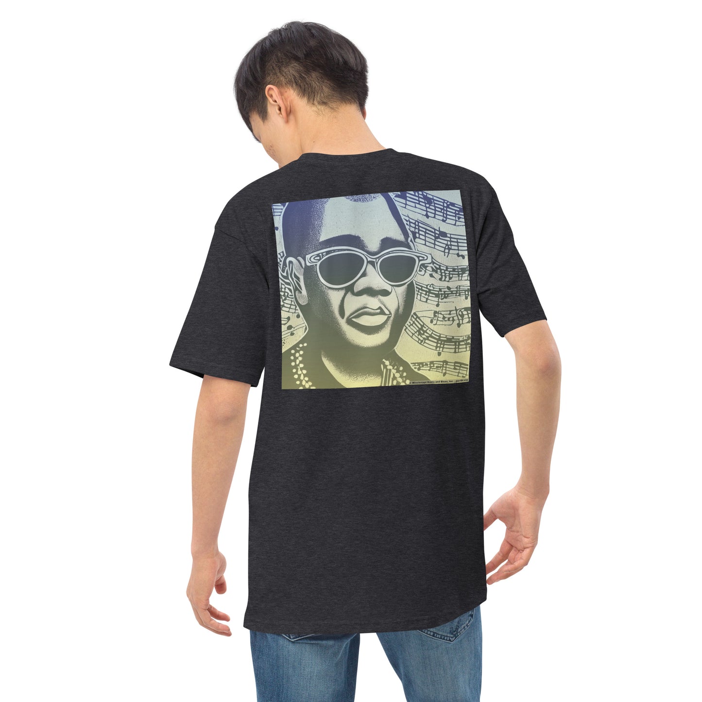 Shirt-Men’s premium heavyweight tee-Blues portrait