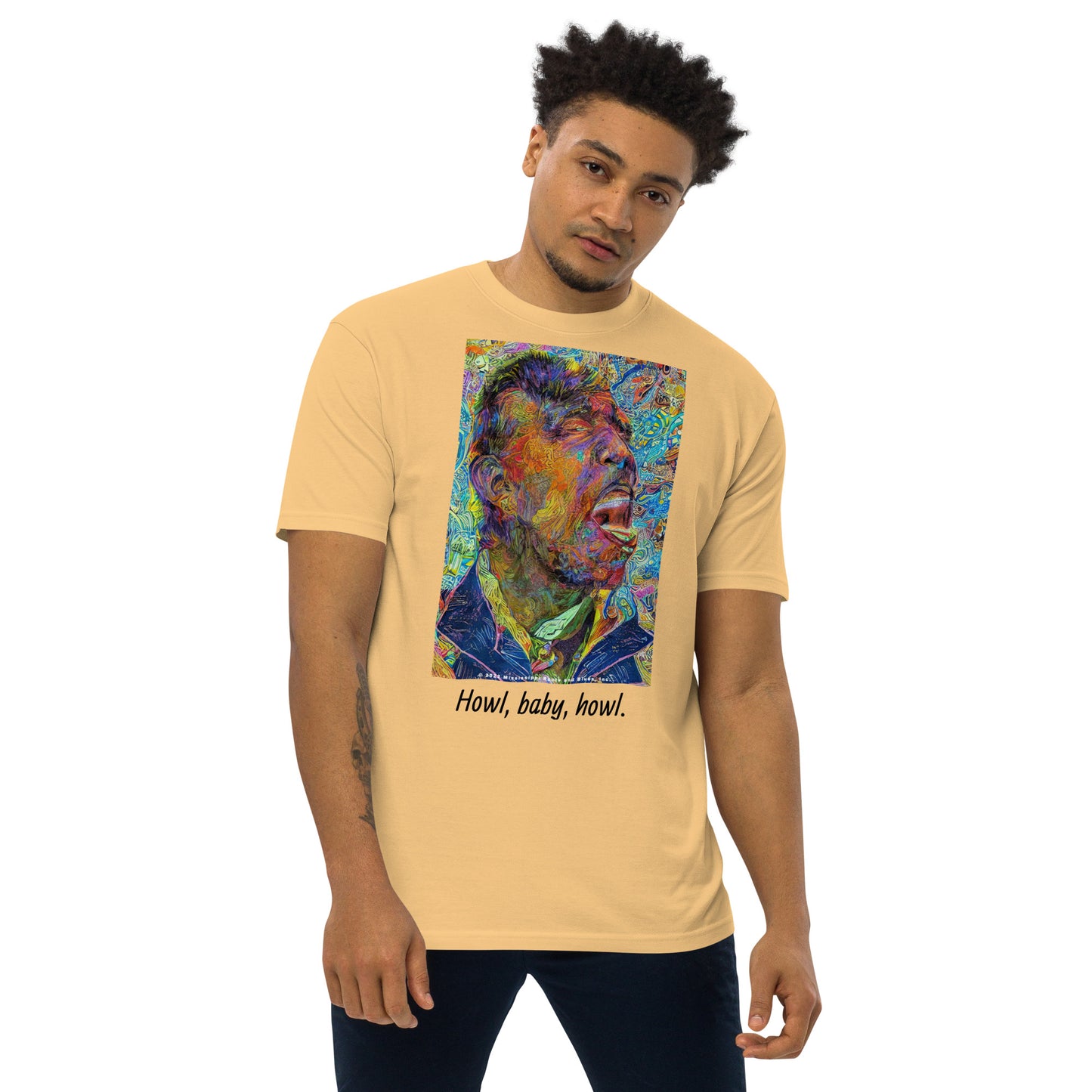 Men’s premium heavyweight tee-Howl, baby, howl.