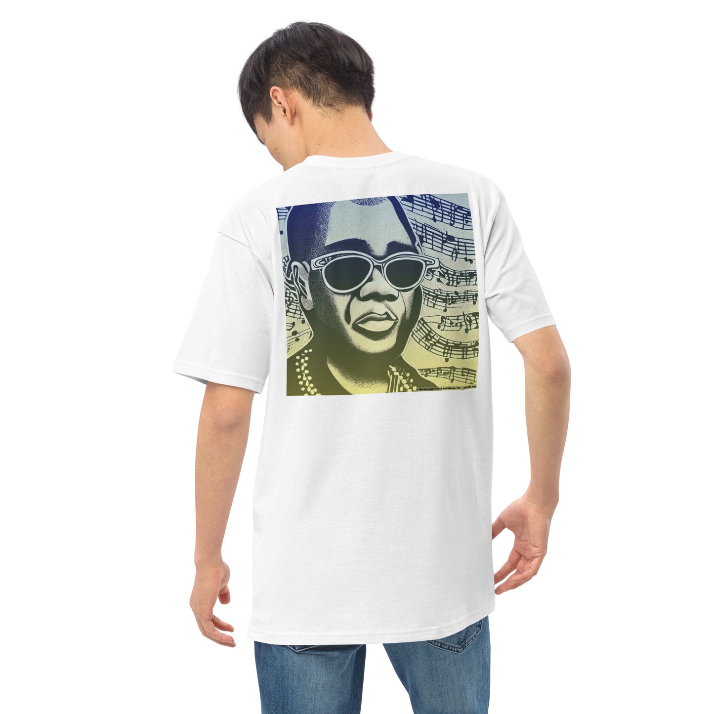 Shirt-Men’s premium heavyweight tee-Blues portrait