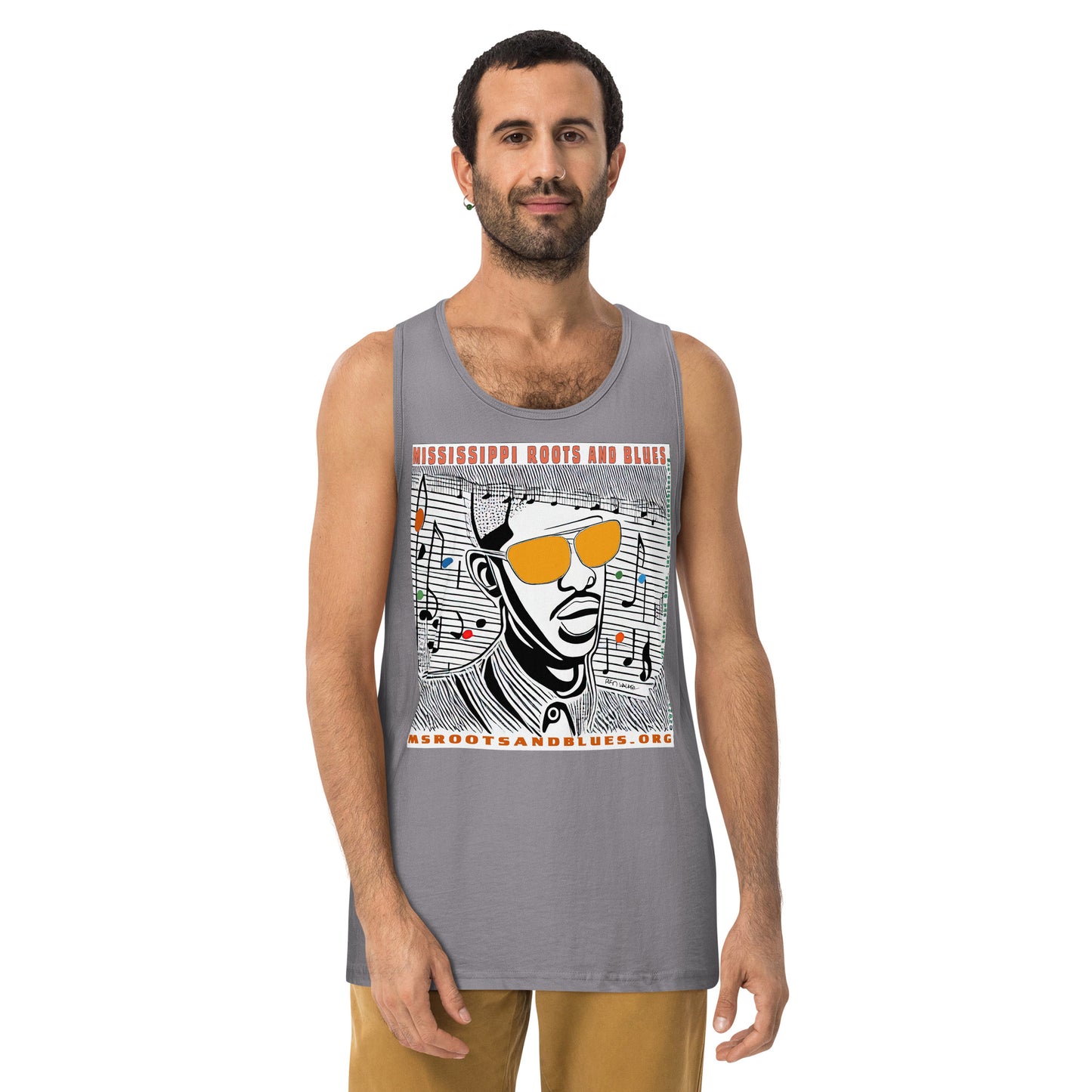 Shirt- "Colorful" artwork on Men’s premium tank top