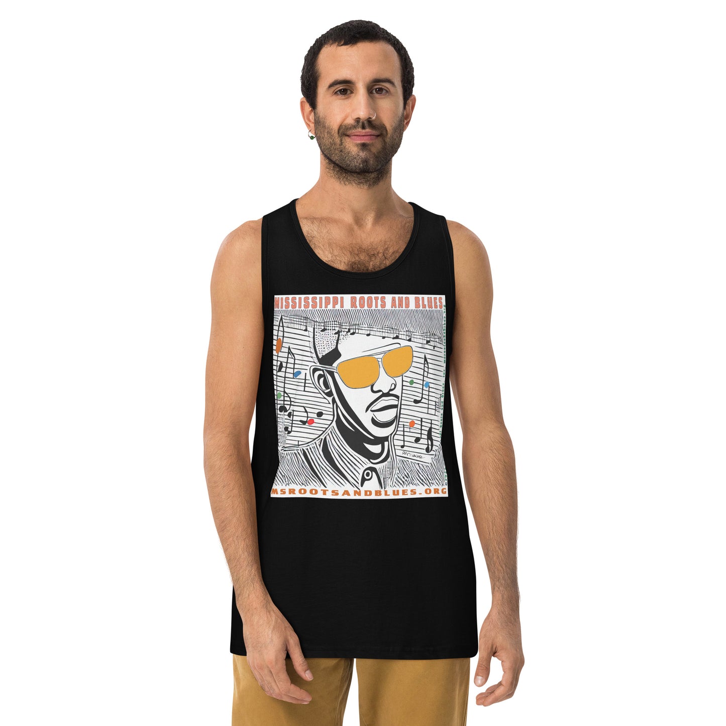 Shirt- "Colorful" artwork on Men’s premium tank top