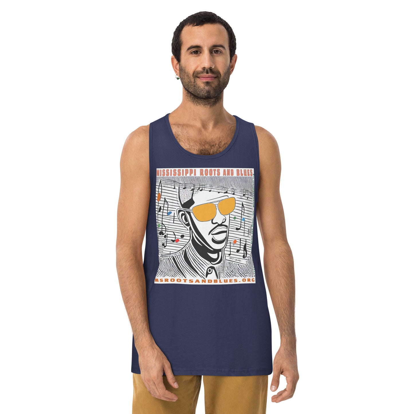 Shirt- "Colorful" artwork on Men’s premium tank top