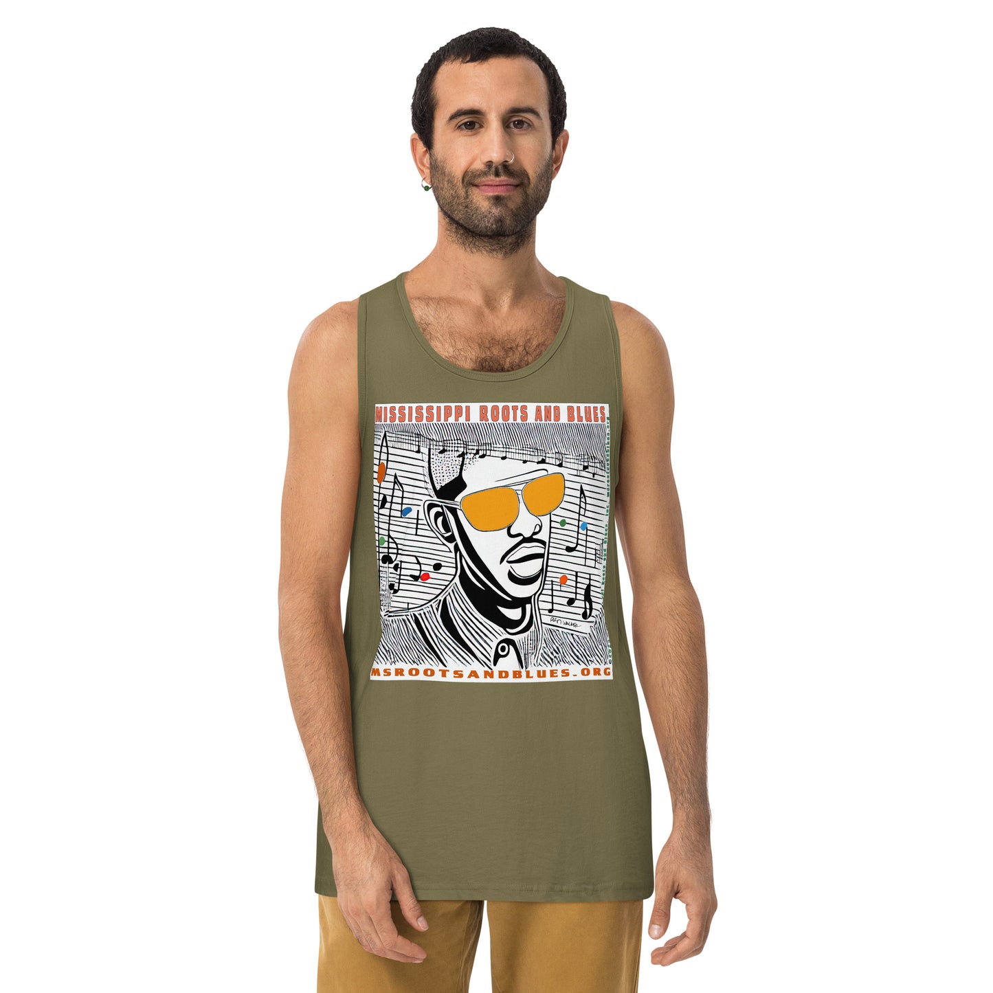 Shirt- "Colorful" artwork on Men’s premium tank top