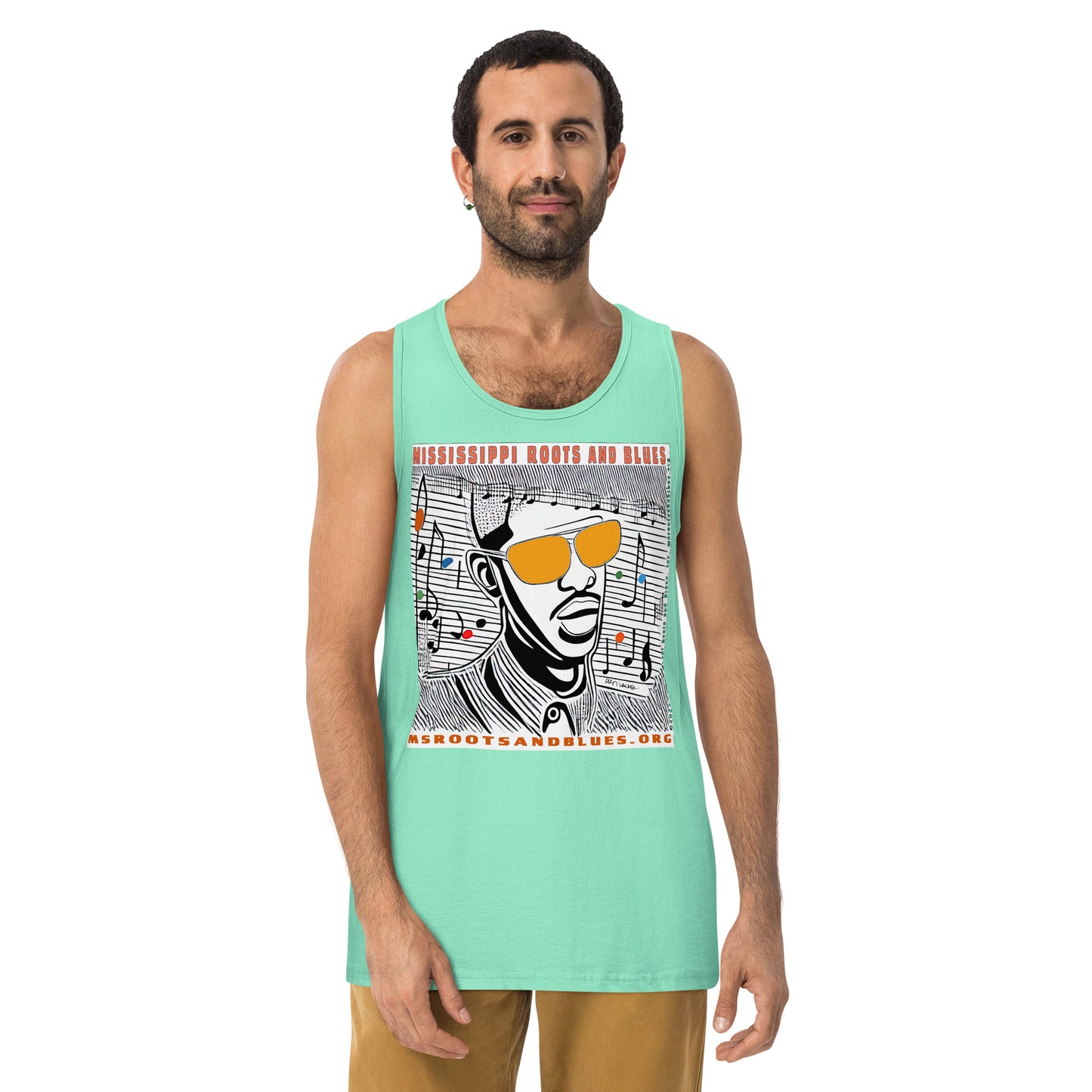 Shirt- "Colorful" artwork on Men’s premium tank top