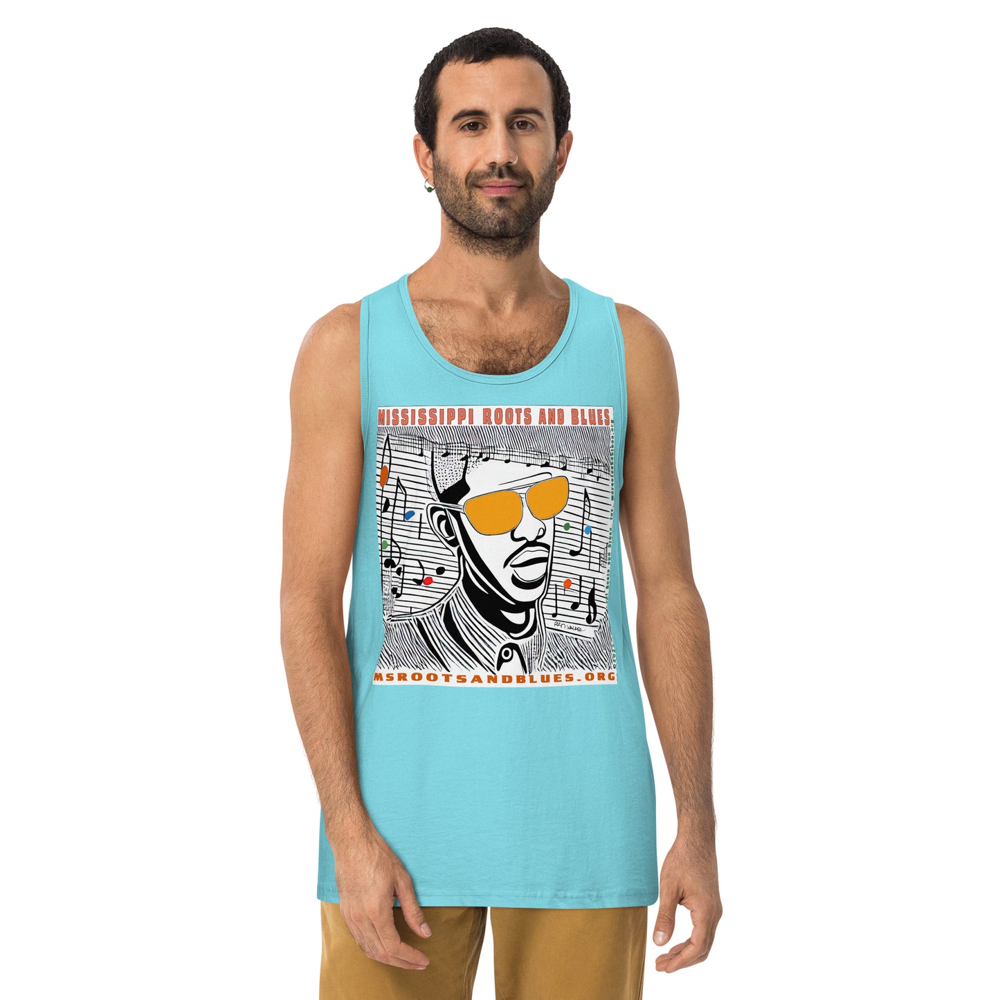 Shirt- "Colorful" artwork on Men’s premium tank top