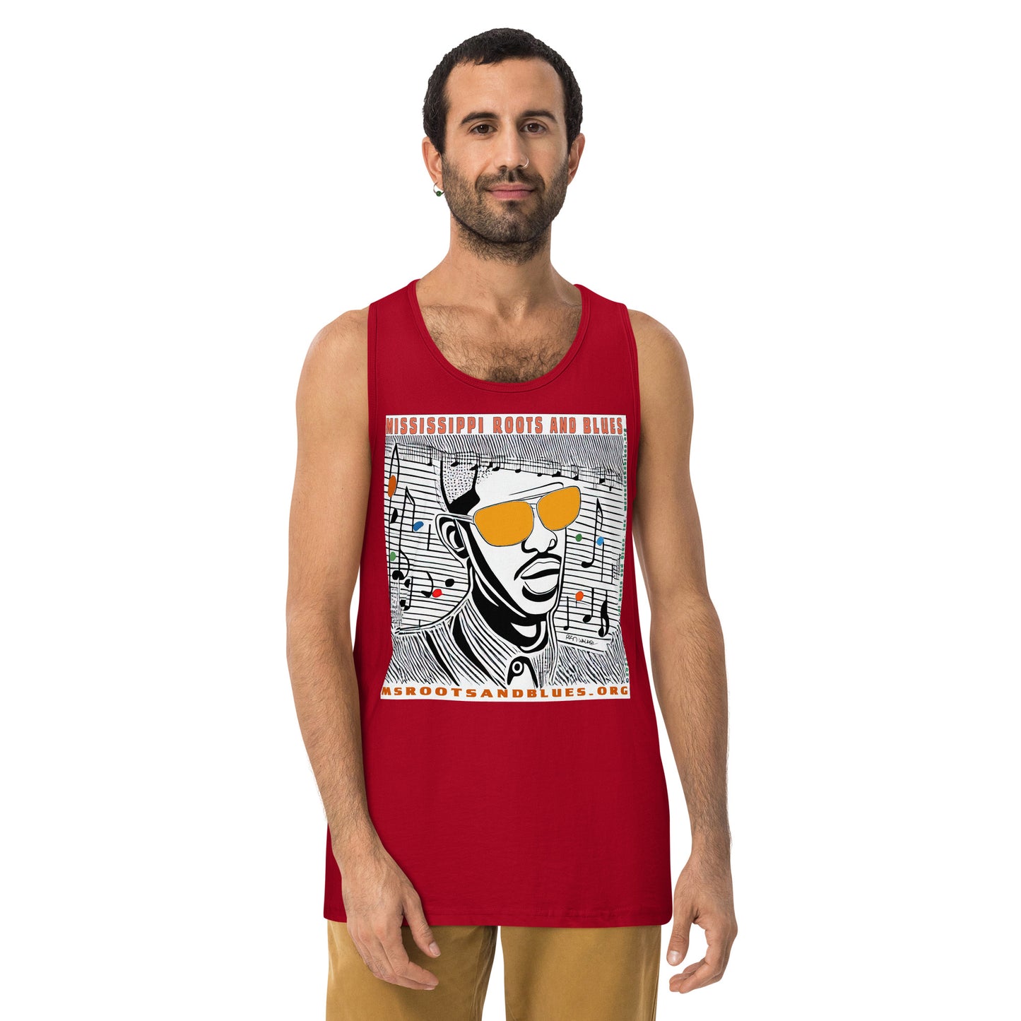 Shirt- "Colorful" artwork on Men’s premium tank top