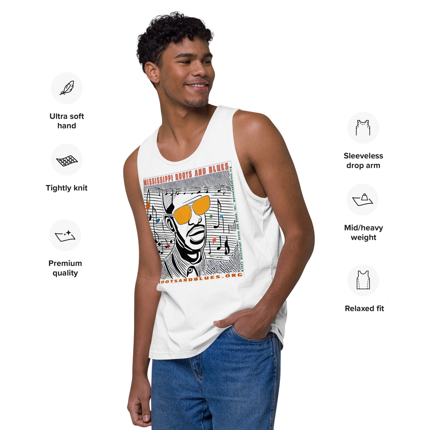 Shirt- "Colorful" artwork on Men’s premium tank top