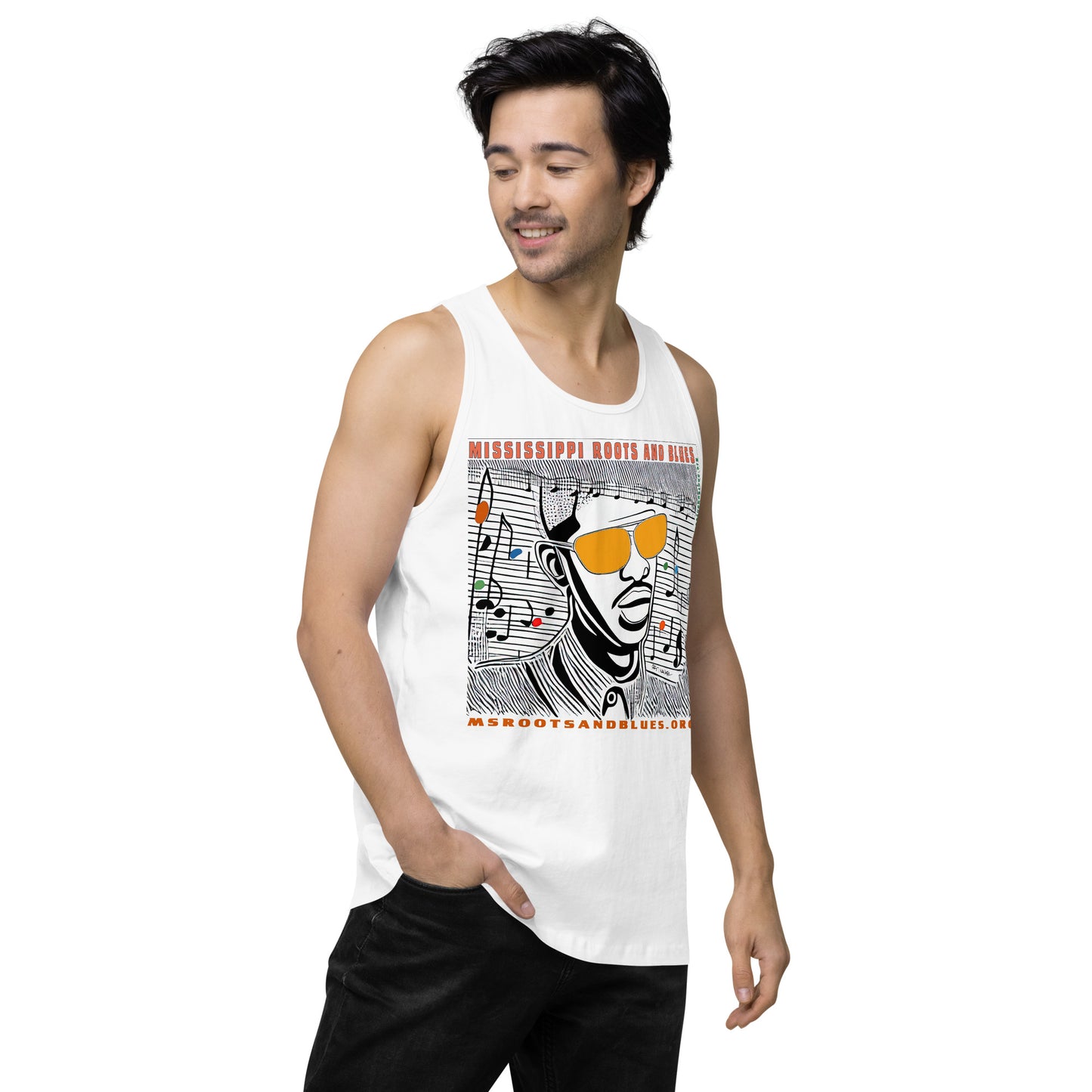 Shirt- "Colorful" artwork on Men’s premium tank top