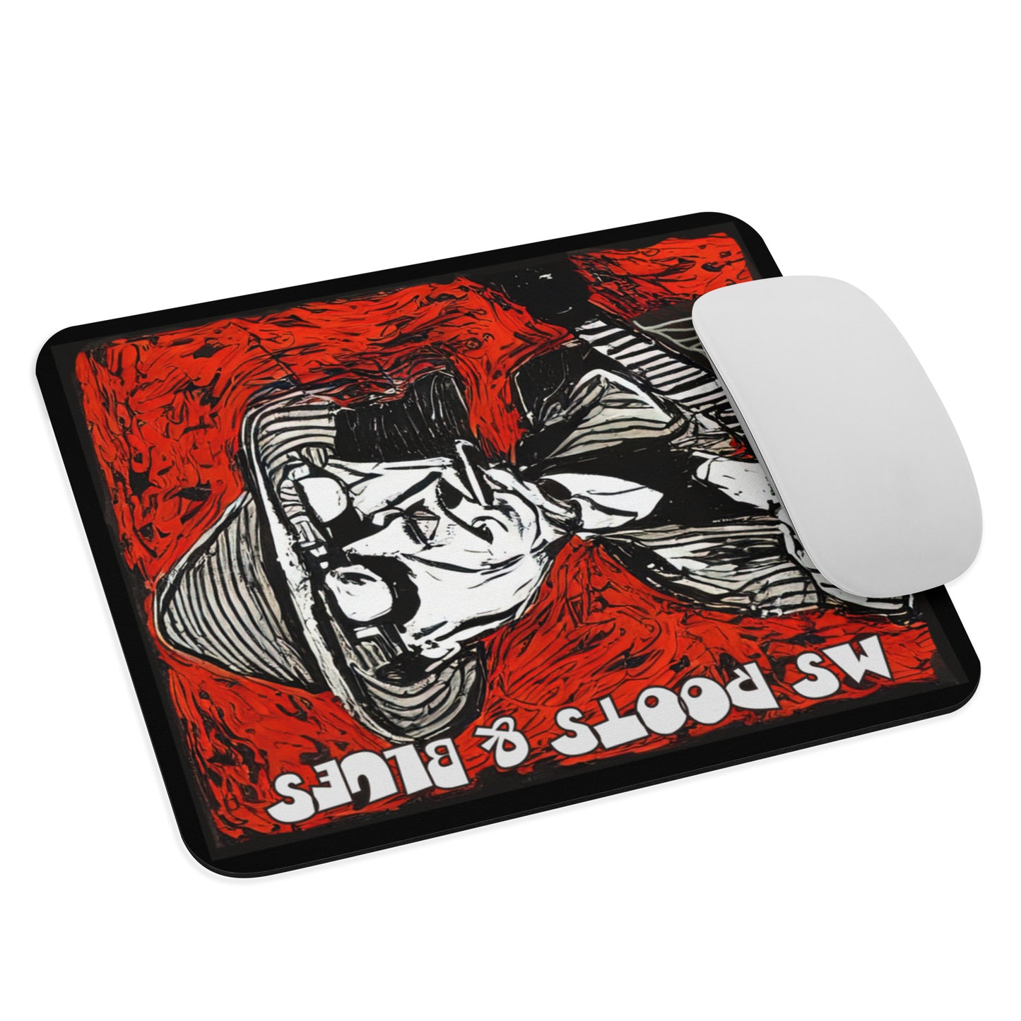 Mouse pad-Red Roots black backing