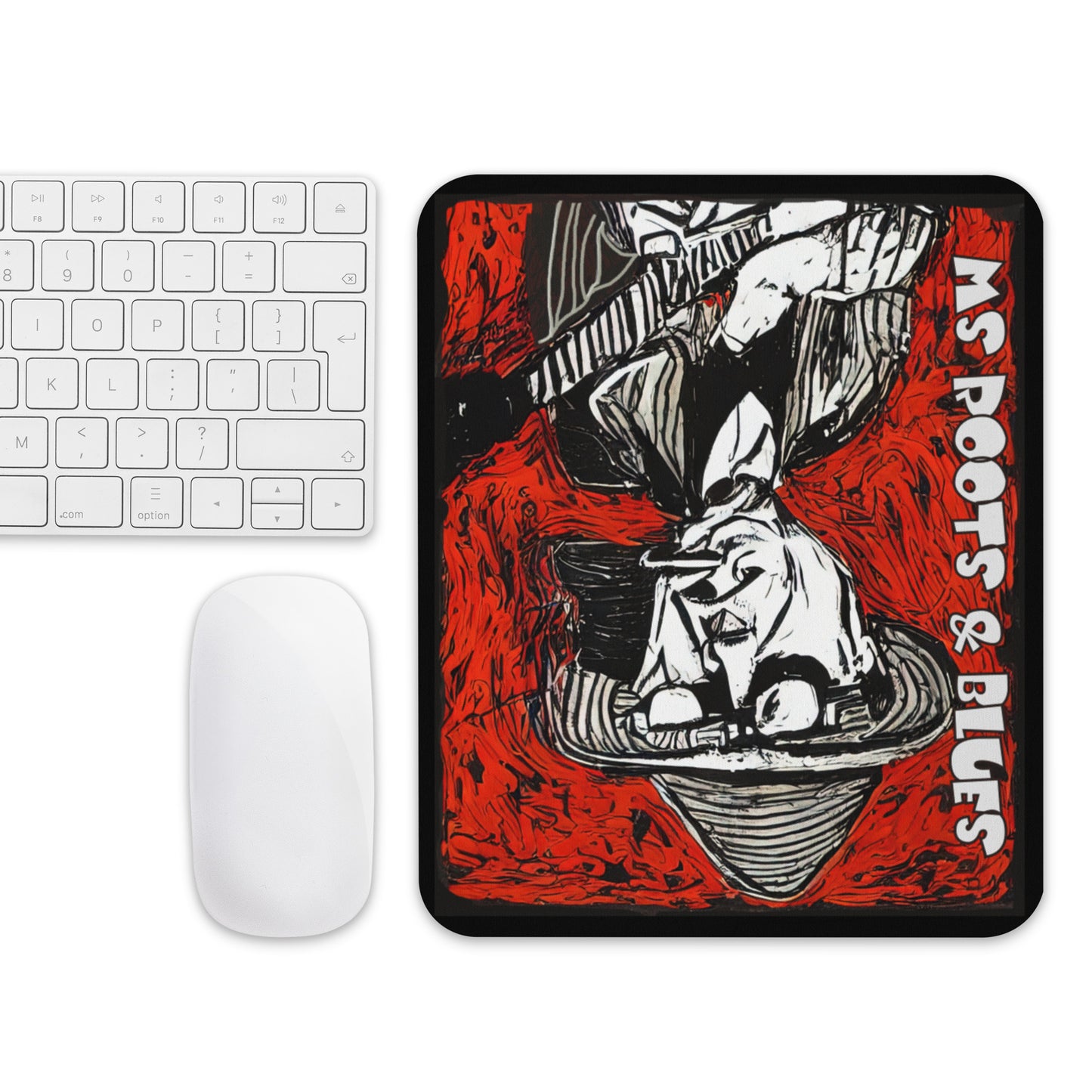 Mouse pad-Red Roots black backing