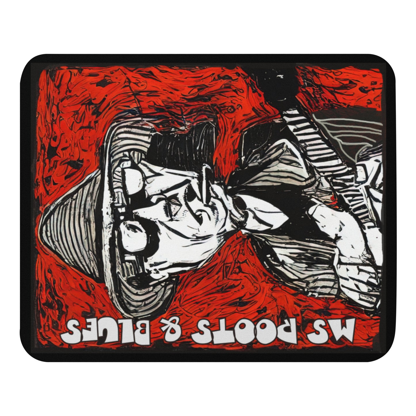 Mouse pad-Red Roots black backing