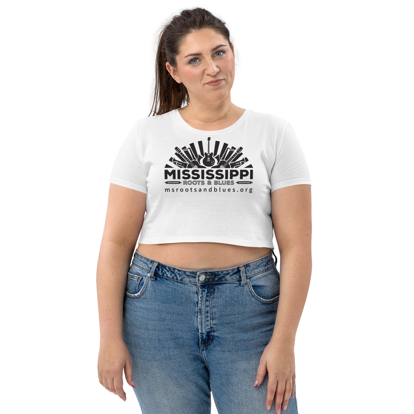 Shirt- Organic Crop Top- Blues Logo