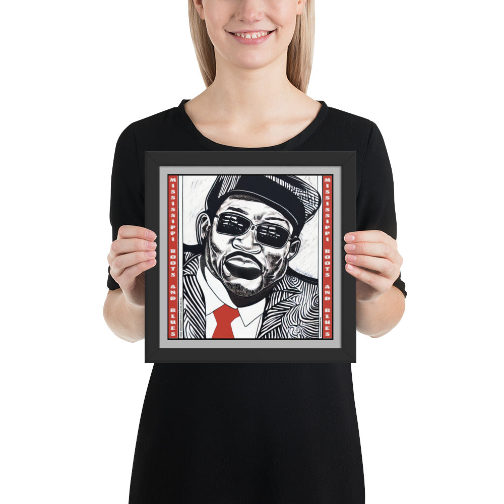 Framed-Custom Blues Art-Red Tie-photo paper poster (mod: (6)_0002)