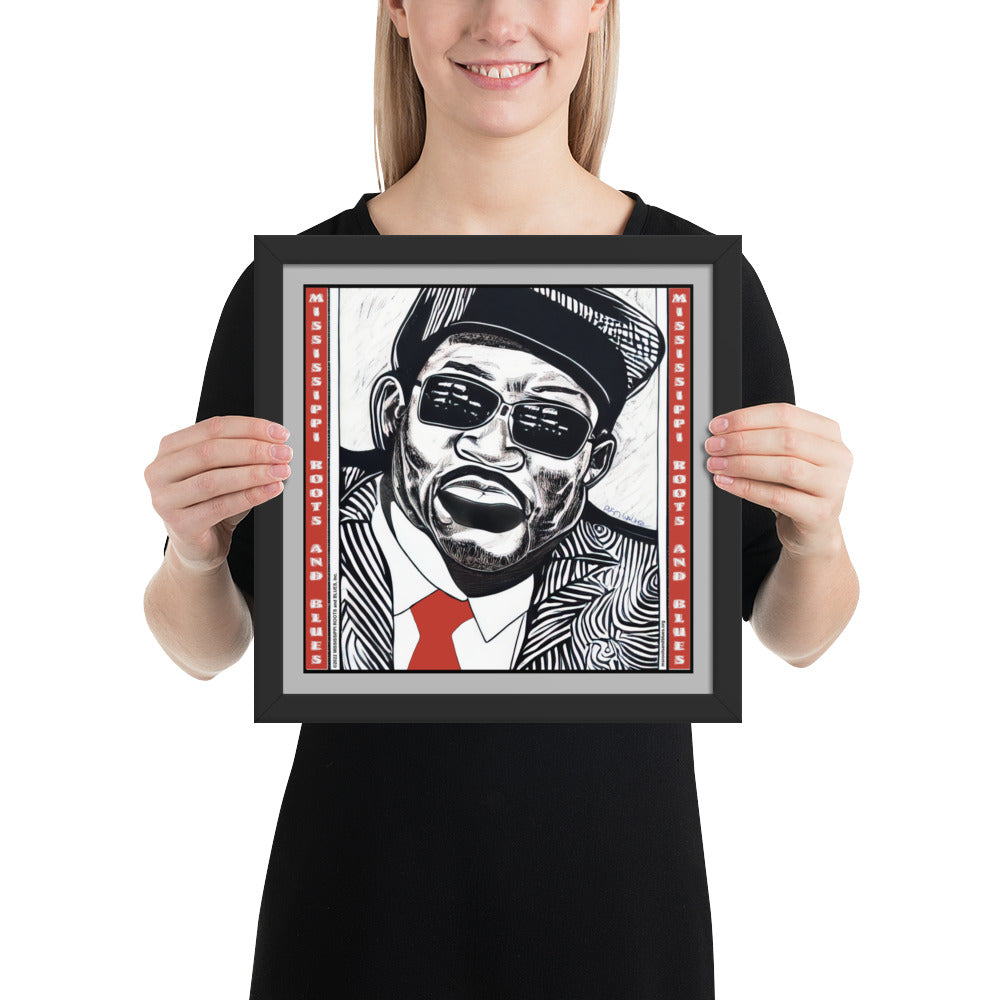 Framed-Custom Blues Art-Red Tie-photo paper poster (mod: (6)_0002)