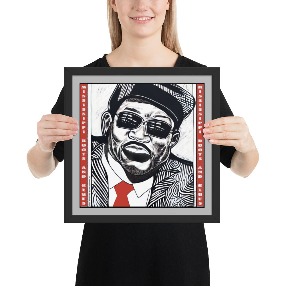 Framed-Custom Blues Art-Red Tie-photo paper poster (mod: (6)_0002)