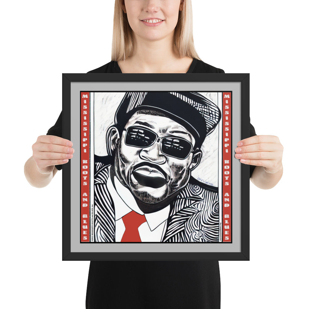 Framed-Custom Blues Art-Red Tie-photo paper poster (mod: (6)_0002)