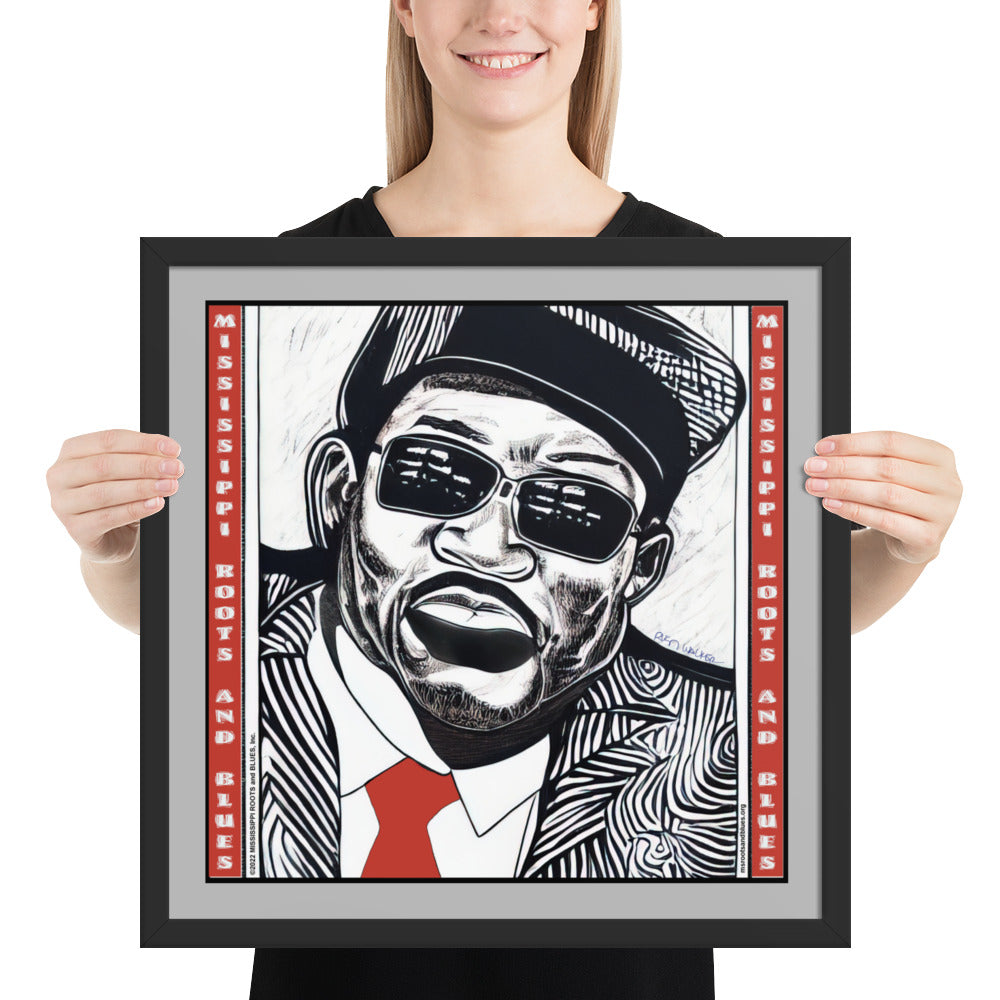 Framed-Custom Blues Art-Red Tie-photo paper poster (mod: (6)_0002)