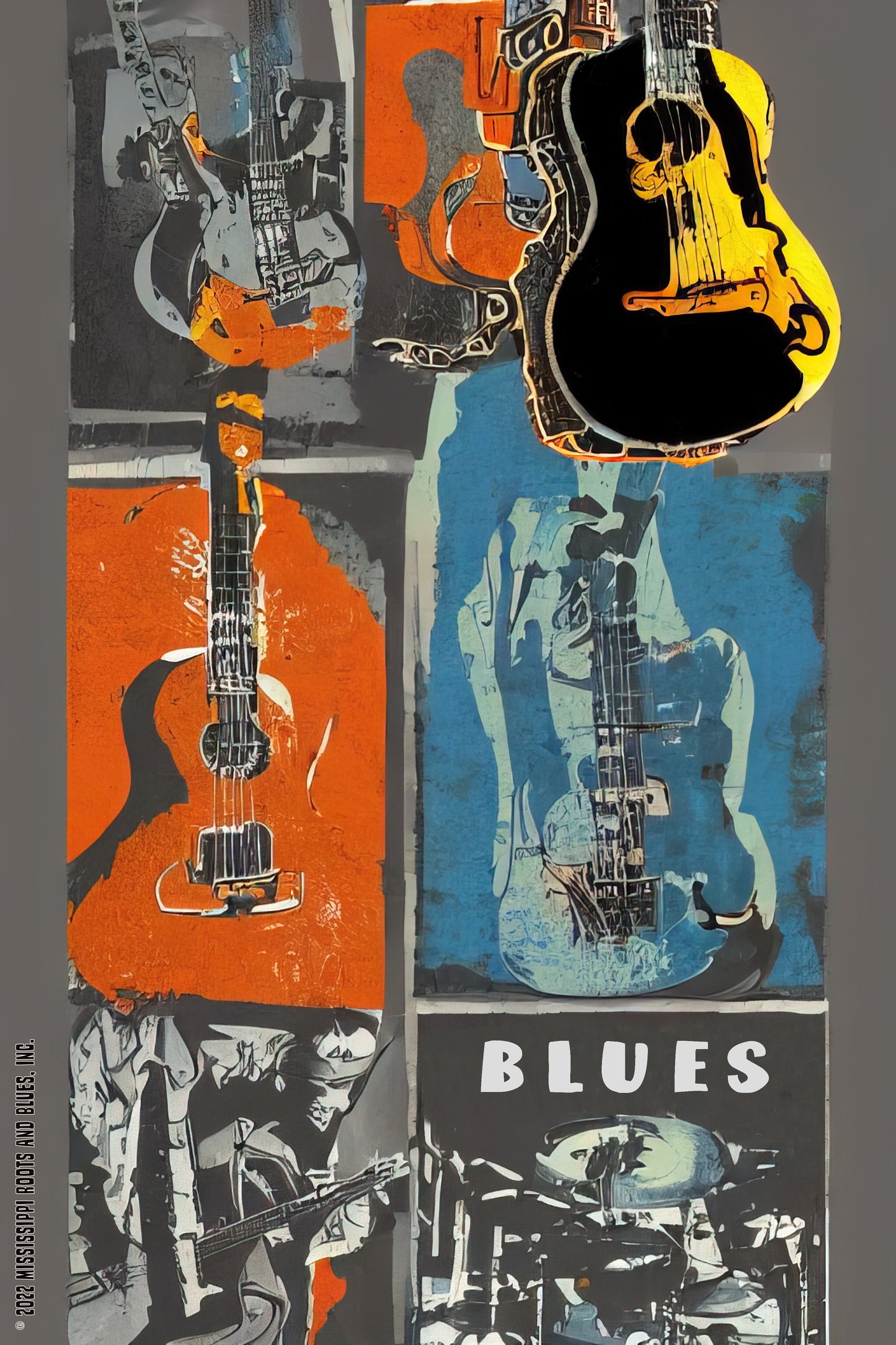 Digital- THE BLUES COLLAGE- DECORATIVE WALL ART - (Digital Download, Mod: tsh2.23.0180)