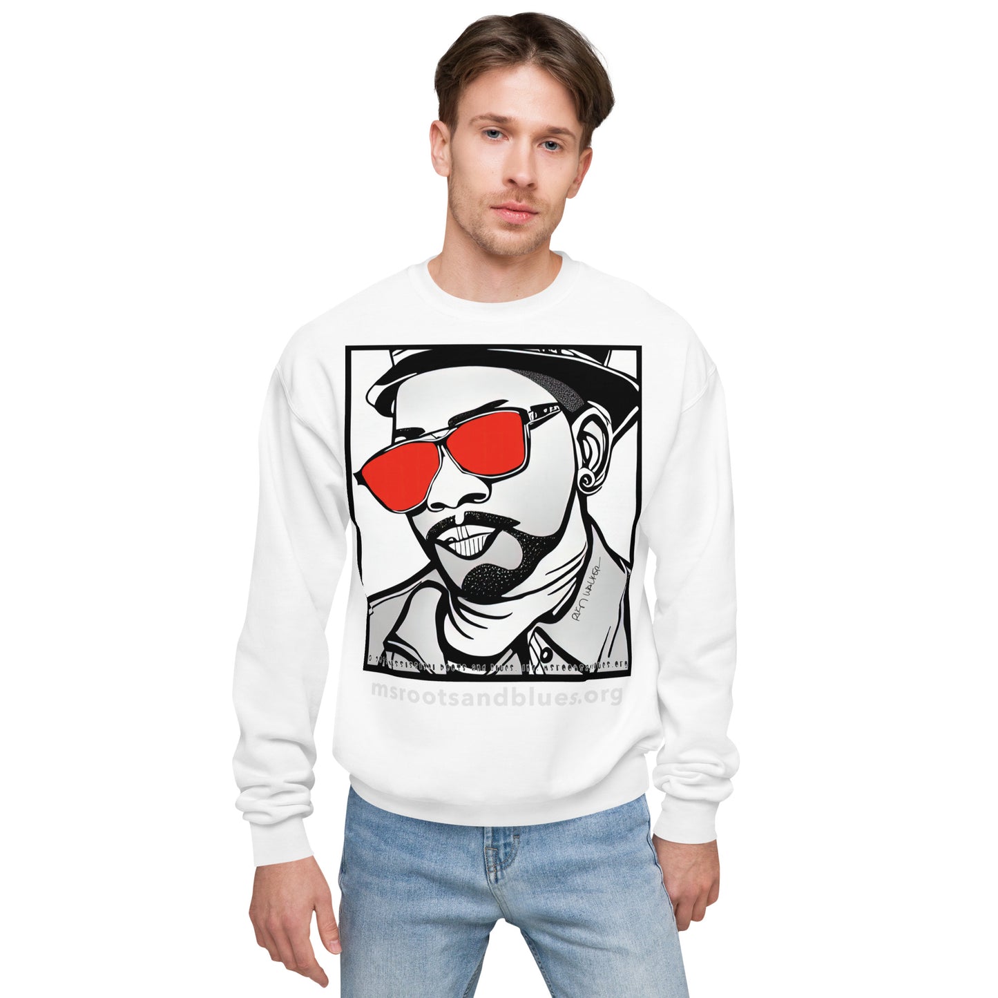 Shirt- Unisex fleece lightweight sweatshirt (Heavy Tee) - Red Lens