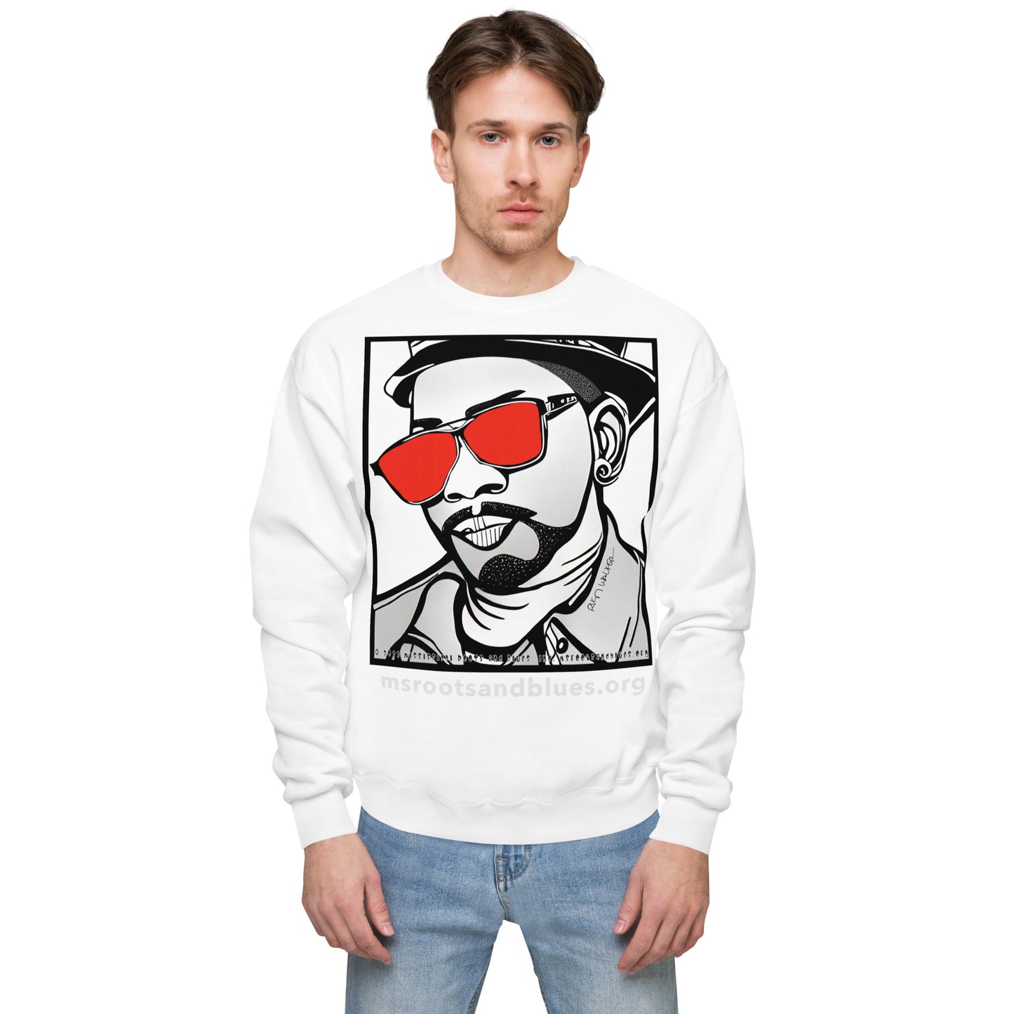 Shirt- Unisex fleece lightweight sweatshirt (Heavy Tee) - Red Lens